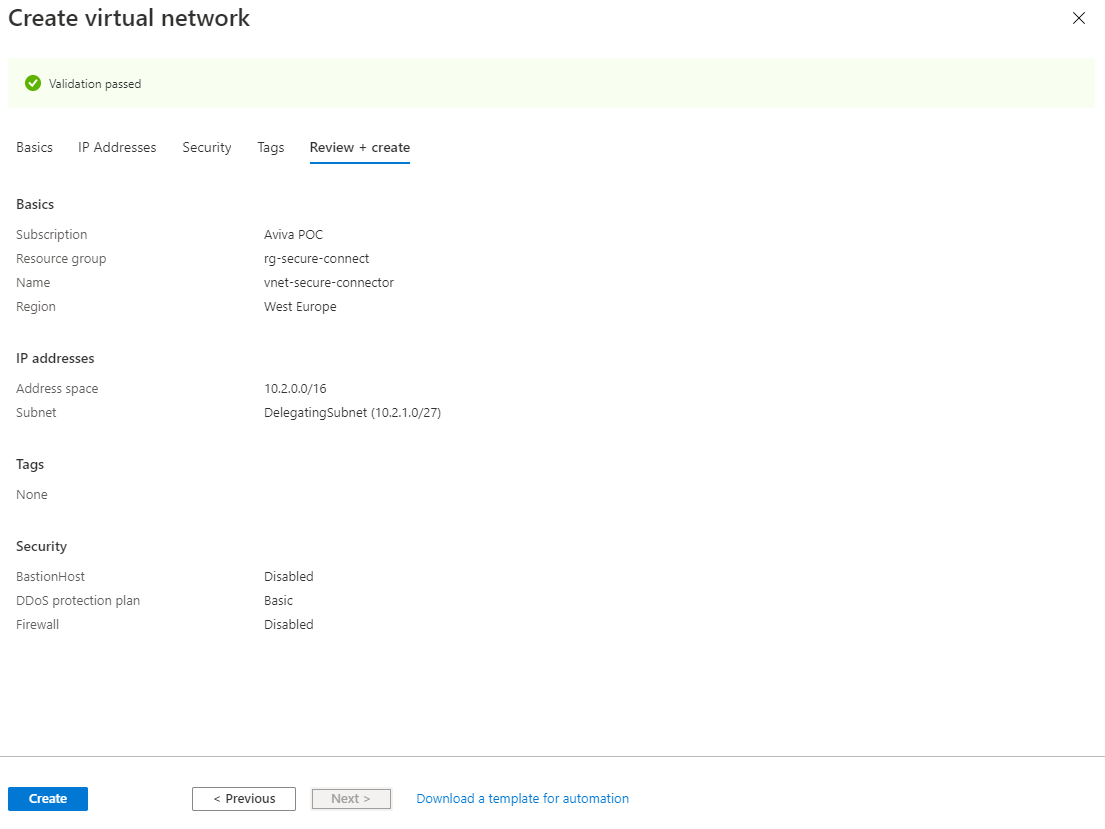 Creating Azure Virtual Network - Review